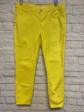 DKNY Yellow City Skinny Crop Jeans Soze 6